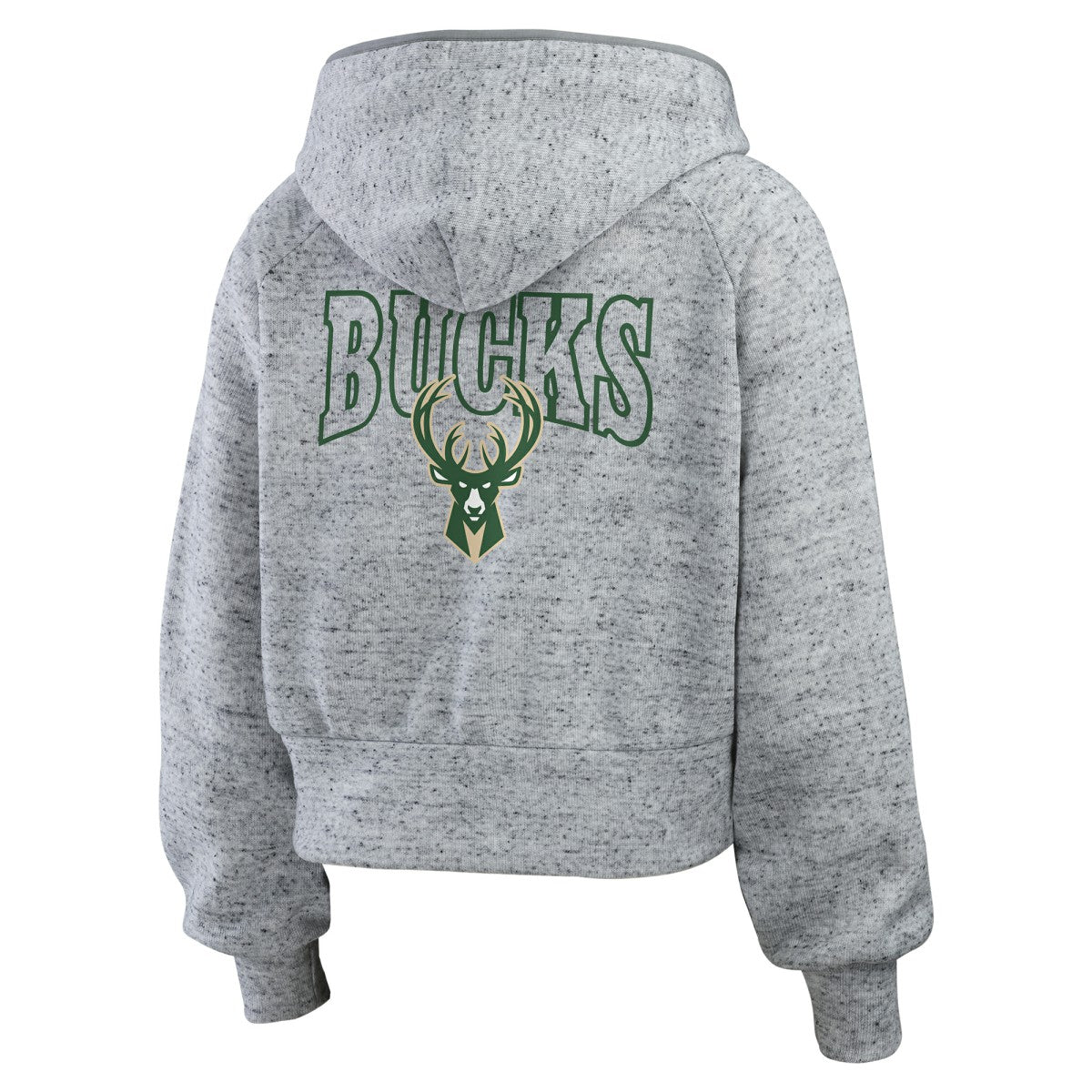 NBA - Milwaukee Bucks WEAR by Erin Andrews Women's Speckled Radiator Full-Zip Hoodie - Heather Gray