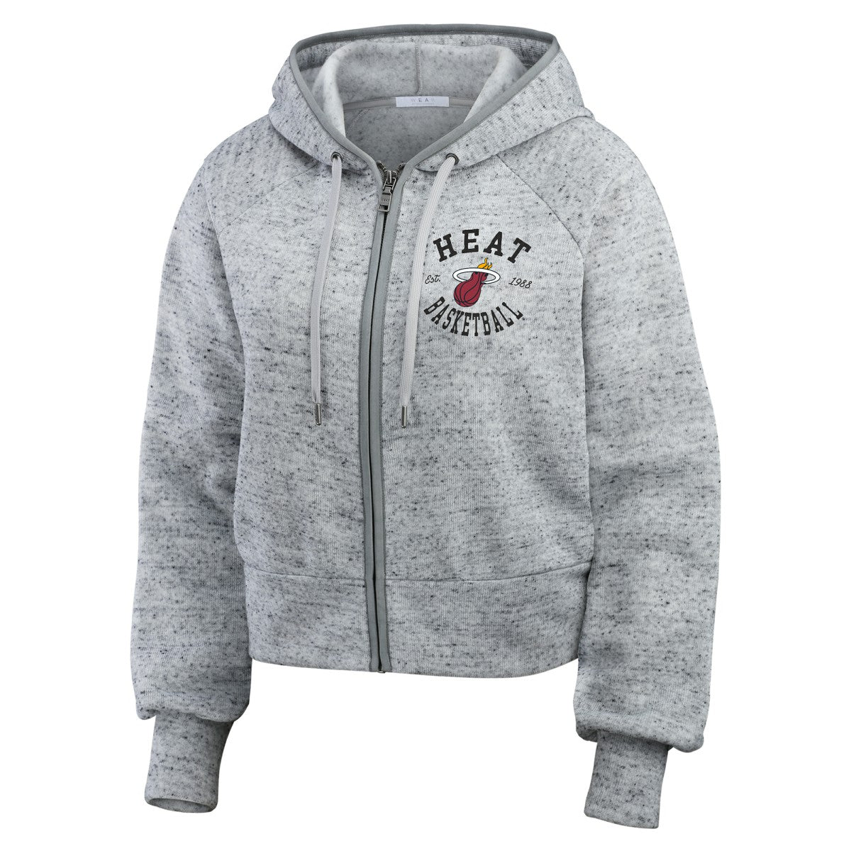 NBA - Miami Heat WEAR by Erin Andrews Women's Speckled Radiator Full-Zip Hoodie - Heather Gray