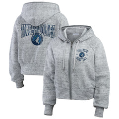 NBA - Minnesota Timberwolves WEAR by Erin Andrews Women's Speckled Radiator Full-Zip Hoodie - Heather Gray