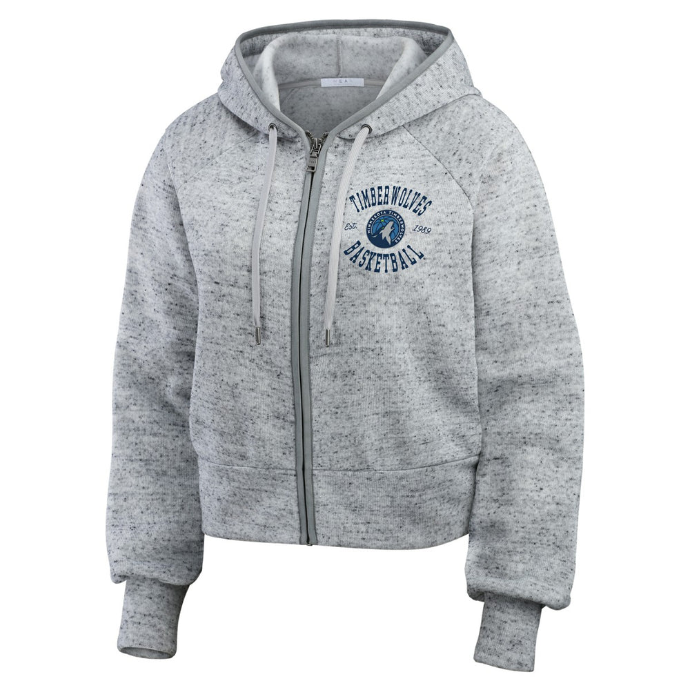NBA - Minnesota Timberwolves WEAR by Erin Andrews Women's Speckled Radiator Full-Zip Hoodie - Heather Gray