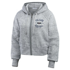 NBA - New Orleans Pelicans WEAR by Erin Andrews Women's Speckled Radiator Full-Zip Hoodie - Heather Gray