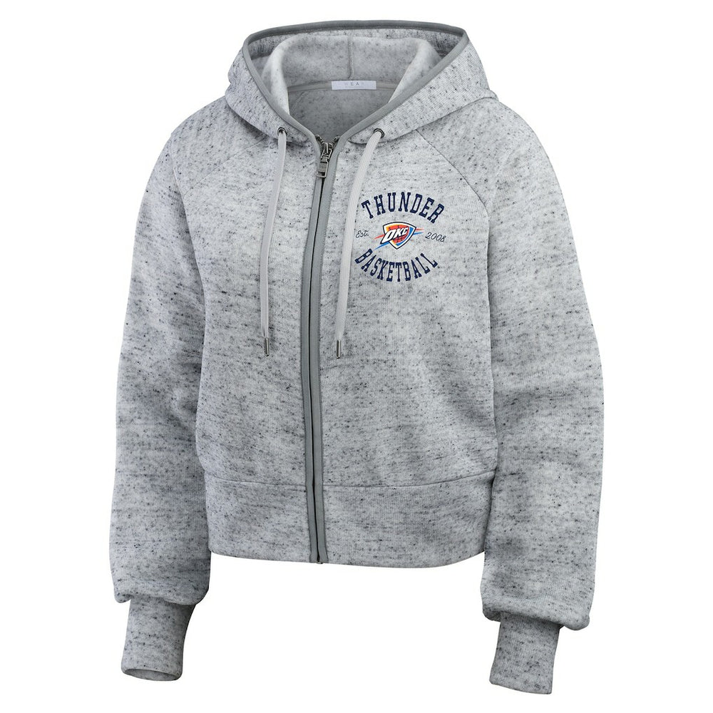 NBA - Oklahoma City Thunder WEAR by Erin Andrews Women's Speckled Radiator Full-Zip Hoodie - Heather Gray