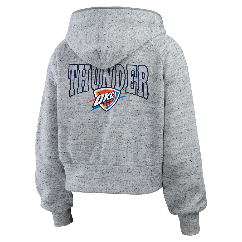 NBA - Oklahoma City Thunder WEAR by Erin Andrews Women's Speckled Radiator Full-Zip Hoodie - Heather Gray