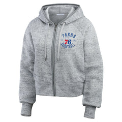 NBA - Philadelphia 76ers WEAR by Erin Andrews Women's Speckled Radiator Full-Zip Hoodie - Heather Gray