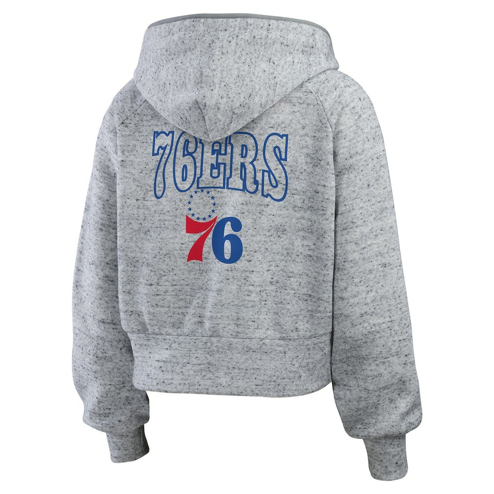 NBA - Philadelphia 76ers WEAR by Erin Andrews Women's Speckled Radiator Full-Zip Hoodie - Heather Gray