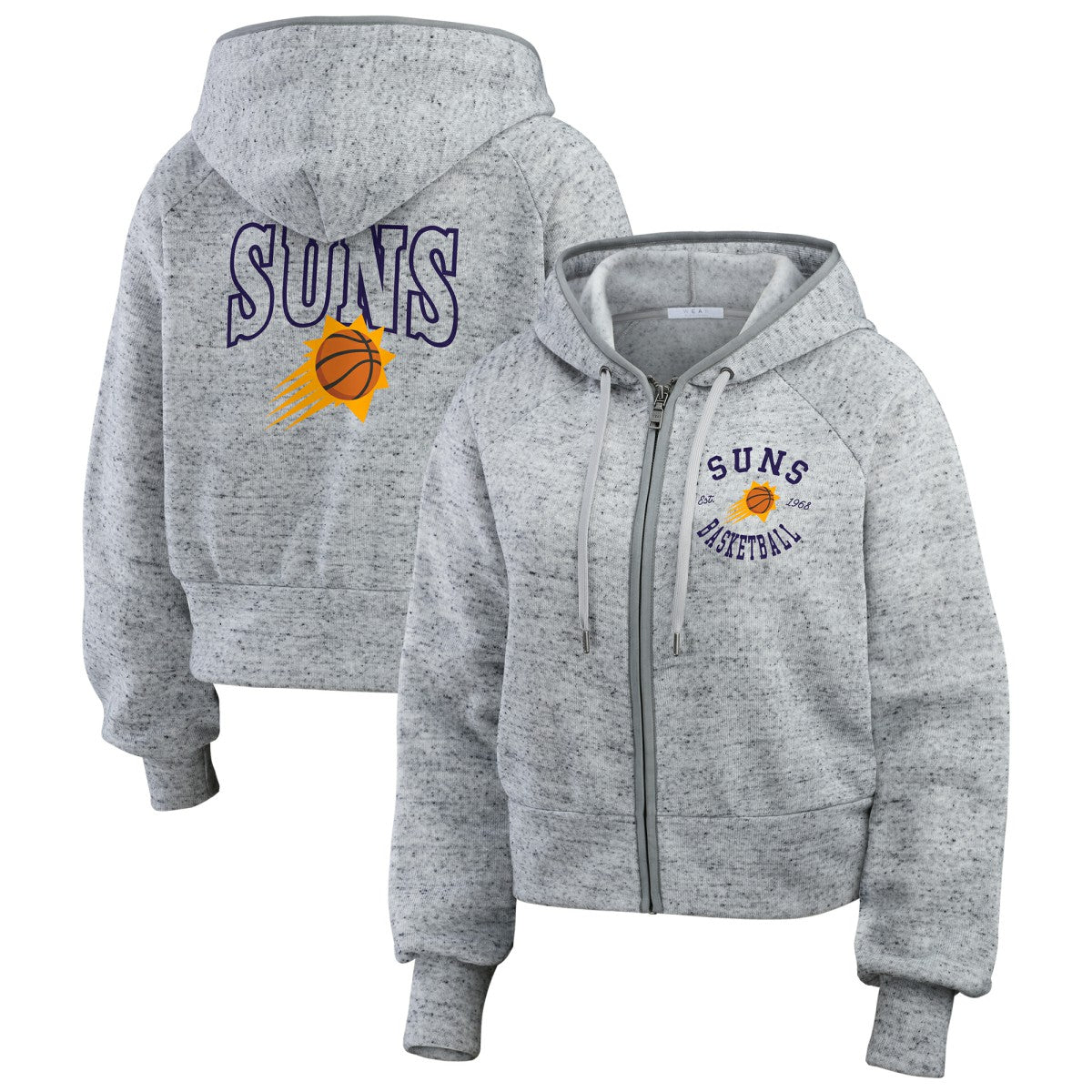 NBA - Phoenix Suns WEAR by Erin Andrews Women's Speckled Radiator Full-Zip Hoodie - Heather Gray