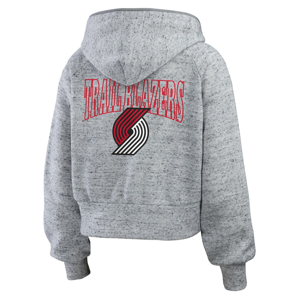 NBA - Portland Trail Blazers WEAR by Erin Andrews Women's Speckled Radiator Full-Zip Hoodie - Heather Gray
