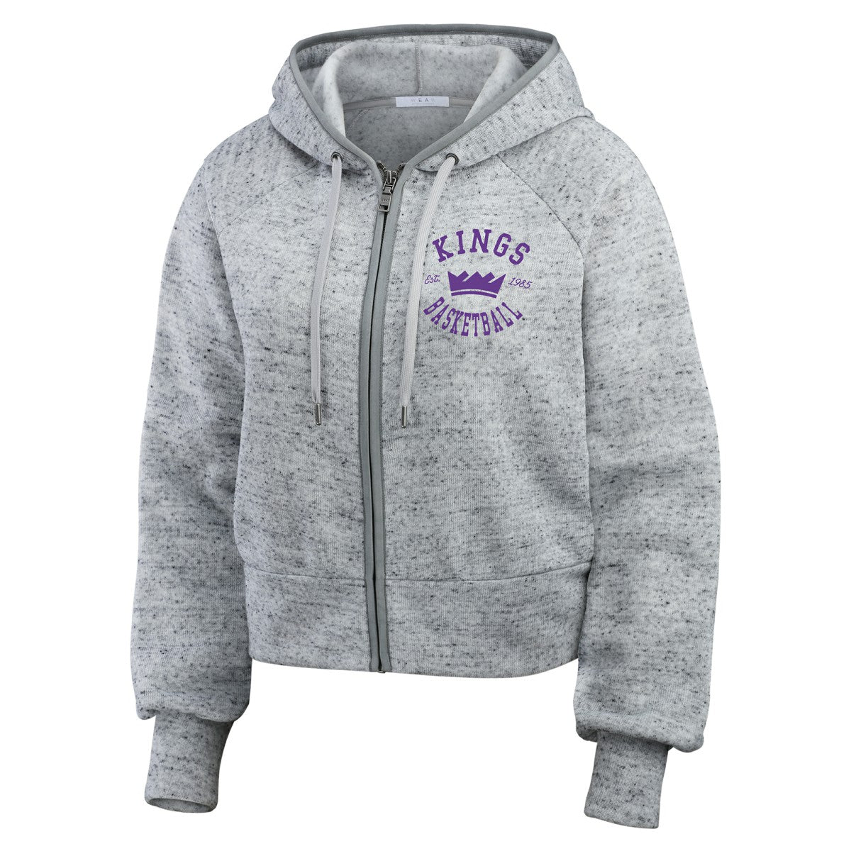 NBA - Sacramento Kings WEAR by Erin Andrews Women's Speckled Radiator Full-Zip Hoodie - Heather Gray