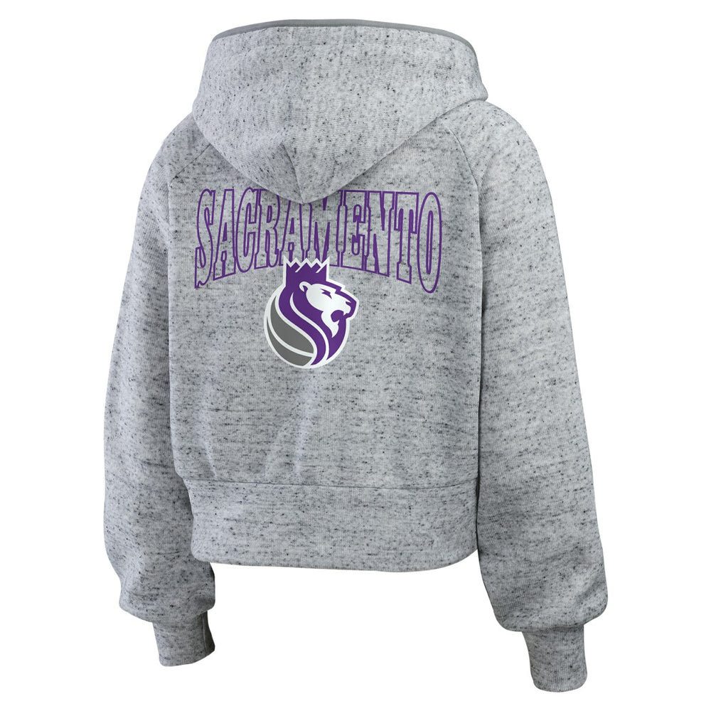 NBA - Sacramento Kings WEAR by Erin Andrews Women's Speckled Radiator Full-Zip Hoodie - Heather Gray