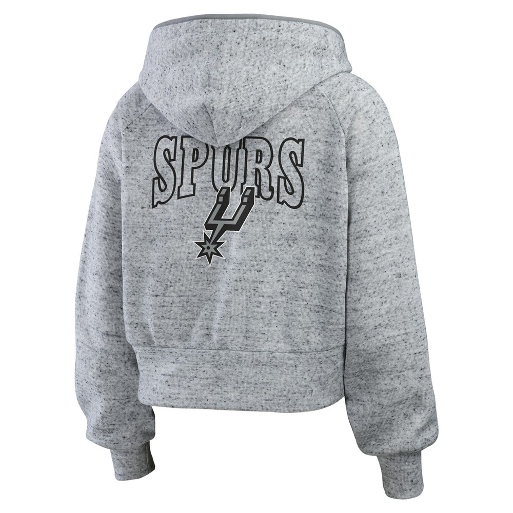 NBA - San Antonio Spurs WEAR by Erin Andrews Women's Speckled Radiator Full-Zip Hoodie - Heather Gray