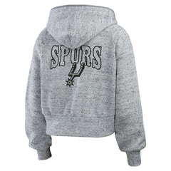 NBA - San Antonio Spurs WEAR by Erin Andrews Women's Speckled Radiator Full-Zip Hoodie - Heather Gray