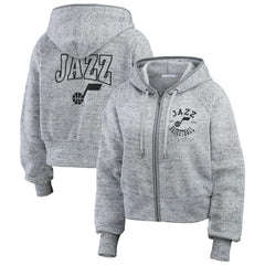 NBA - Utah Jazz WEAR by Erin Andrews Women's Speckled Radiator Full-Zip Hoodie - Heather Gray