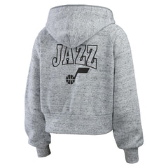 NBA - Utah Jazz WEAR by Erin Andrews Women's Speckled Radiator Full-Zip Hoodie - Heather Gray