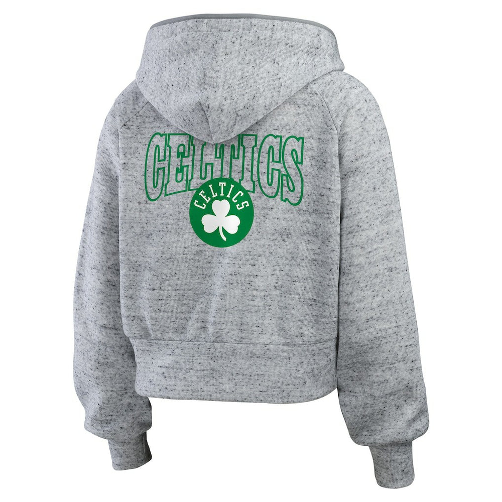NBA - Boston Celtics WEAR by Erin Andrews Women's Speckled Radiator Full-Zip Hoodie - Heather Gray