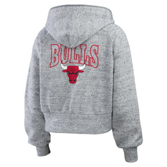NBA - Chicago Bulls WEAR by Erin Andrews Women's Speckled Radiator Full-Zip Hoodie - Heather Gray