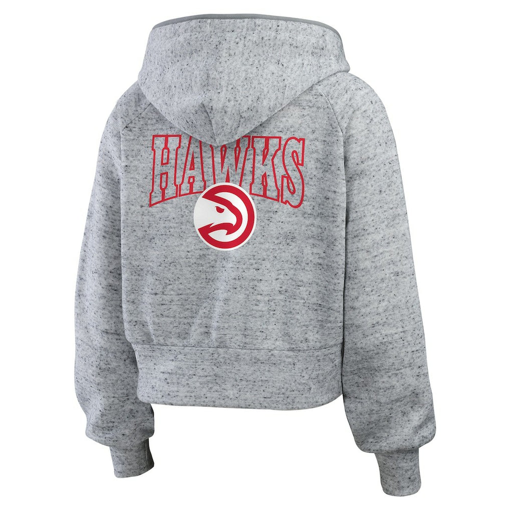 NBA - Atlanta Hawks WEAR by Erin Andrews Women's Speckled Radiator Full-Zip Hoodie - Heather Gray