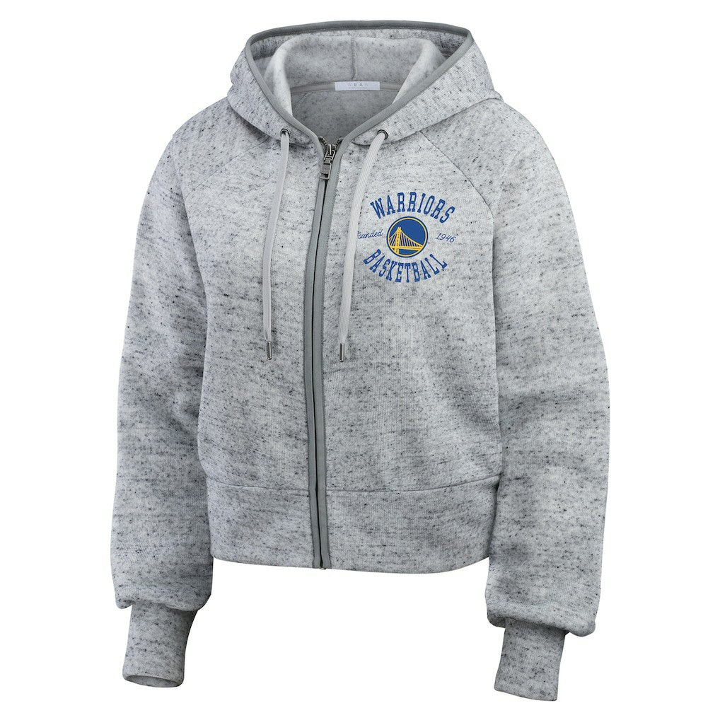 NBA - Golden State Warriors WEAR by Erin Andrews Women's Speckled Radiator Full-Zip Hoodie - Heather Gray