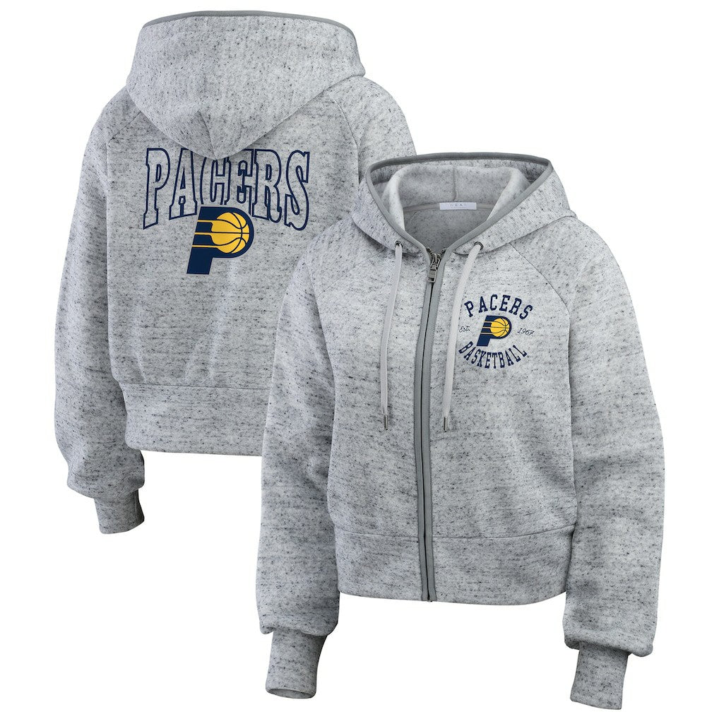 NBA - Indiana Pacers WEAR by Erin Andrews Women's Speckled Radiator Full-Zip Hoodie - Heather Gray