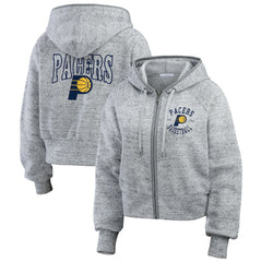 NBA - Indiana Pacers WEAR by Erin Andrews Women's Speckled Radiator Full-Zip Hoodie - Heather Gray