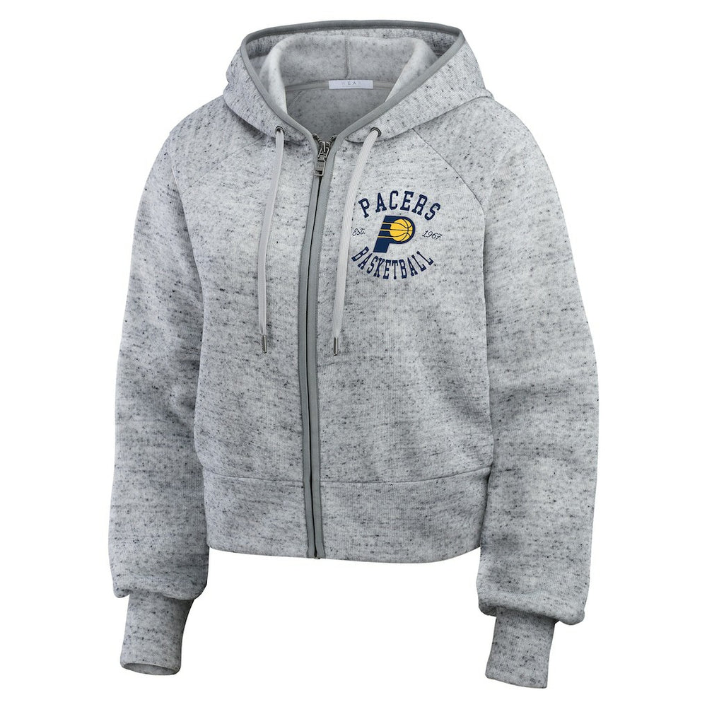 NBA - Indiana Pacers WEAR by Erin Andrews Women's Speckled Radiator Full-Zip Hoodie - Heather Gray