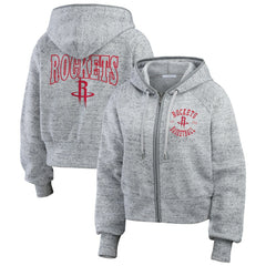 NBA - Houston Rockets WEAR by Erin Andrews Women's Speckled Radiator Full-Zip Hoodie - Heather Gray