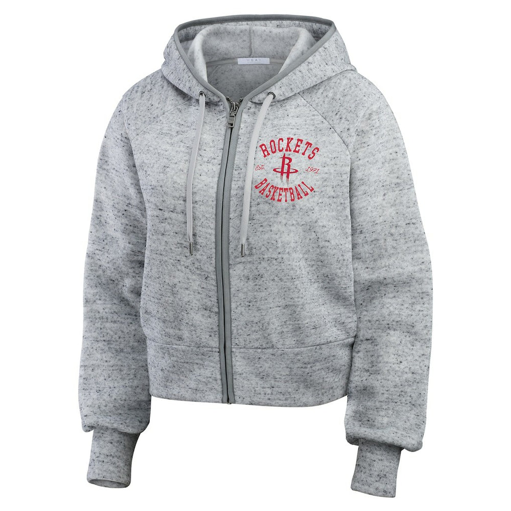 NBA - Houston Rockets WEAR by Erin Andrews Women's Speckled Radiator Full-Zip Hoodie - Heather Gray