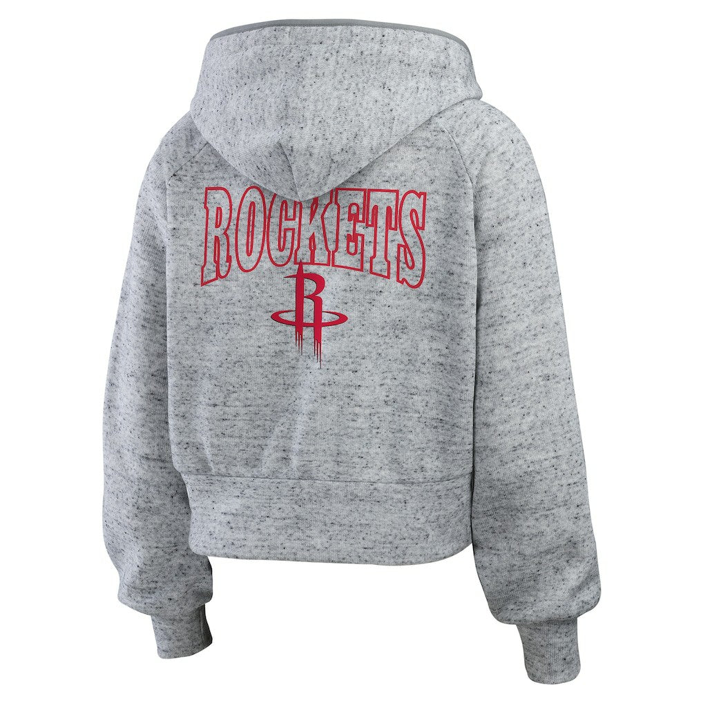 NBA - Houston Rockets WEAR by Erin Andrews Women's Speckled Radiator Full-Zip Hoodie - Heather Gray