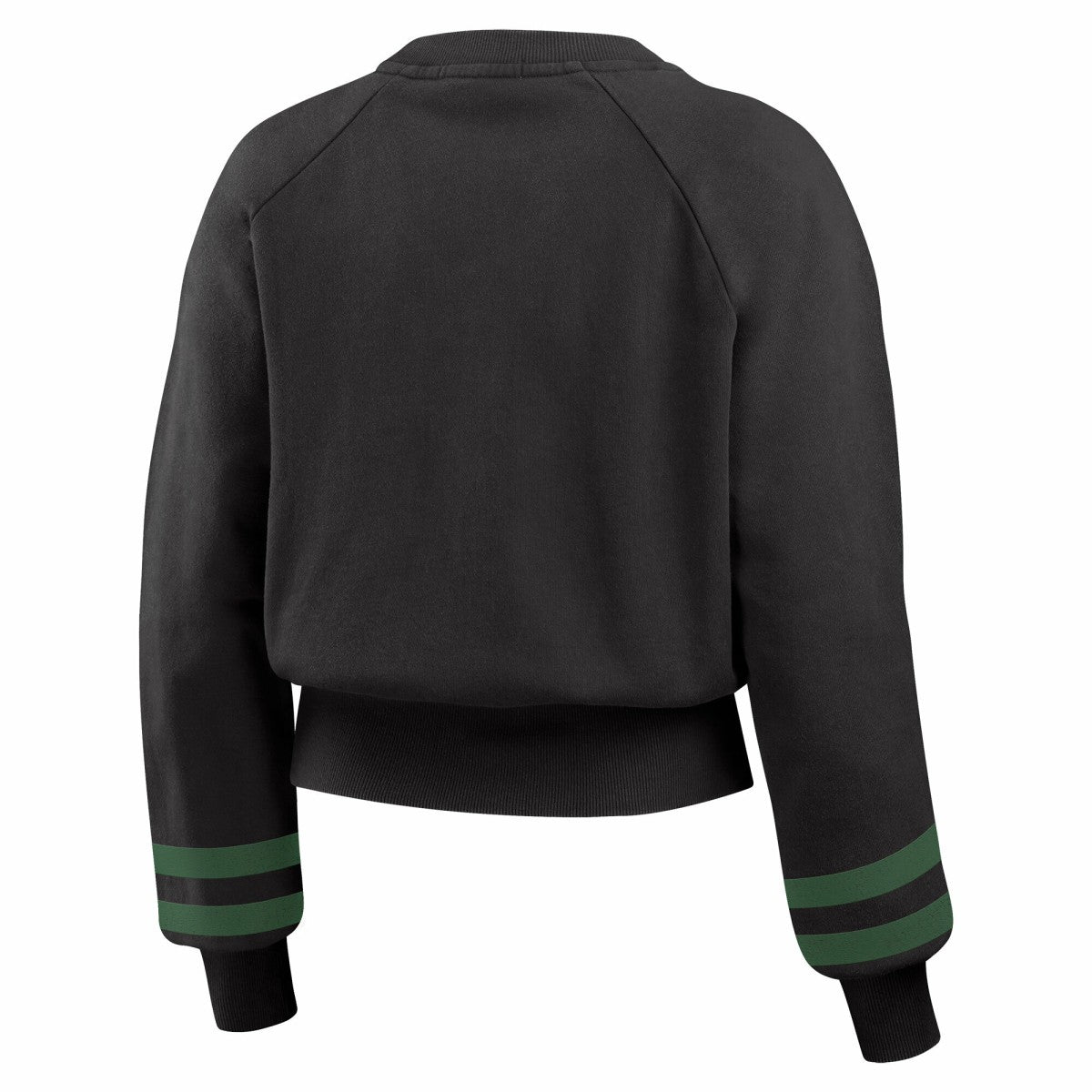 NBA - Milwaukee Bucks WEAR by Erin Andrews Women's Vintage Raglan Cropped Pullover Sweatshirt - Black