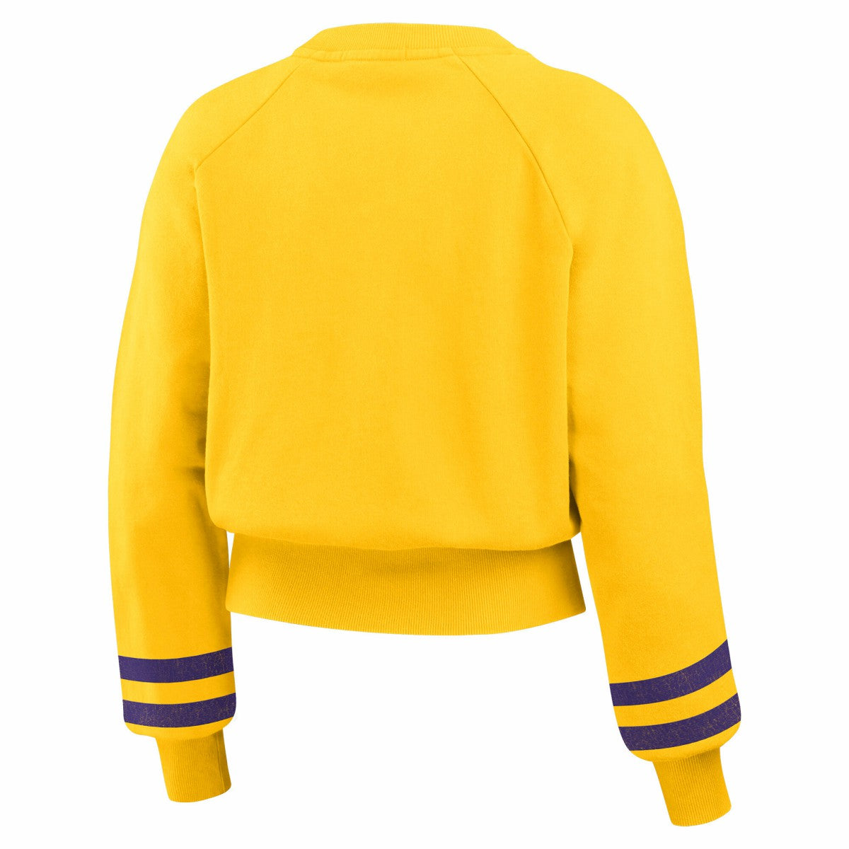 NBA - Los Angeles Lakers WEAR by Erin Andrews Women's Vintage Raglan Cropped Pullover Sweatshirt - Gold