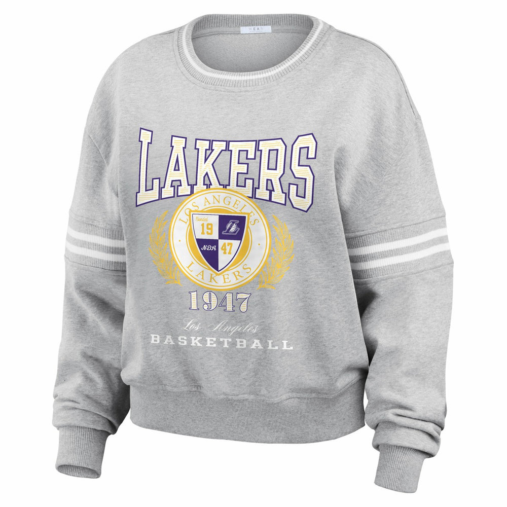 NBA - Los Angeles Lakers WEAR by Erin Andrews Women's French Terry Pullover Sweatshirt - Heather Gray