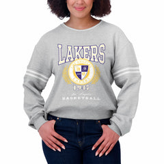 NBA - Los Angeles Lakers WEAR by Erin Andrews Women's French Terry Pullover Sweatshirt - Heather Gray