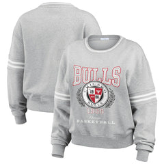 NBA - Chicago Bulls WEAR by Erin Andrews Women's French Terry Pullover Sweatshirt - Heather Gray