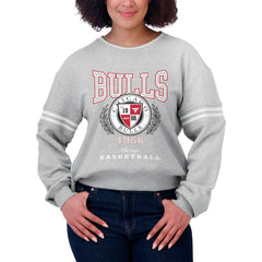 NBA - Chicago Bulls WEAR by Erin Andrews Women's French Terry Pullover Sweatshirt - Heather Gray