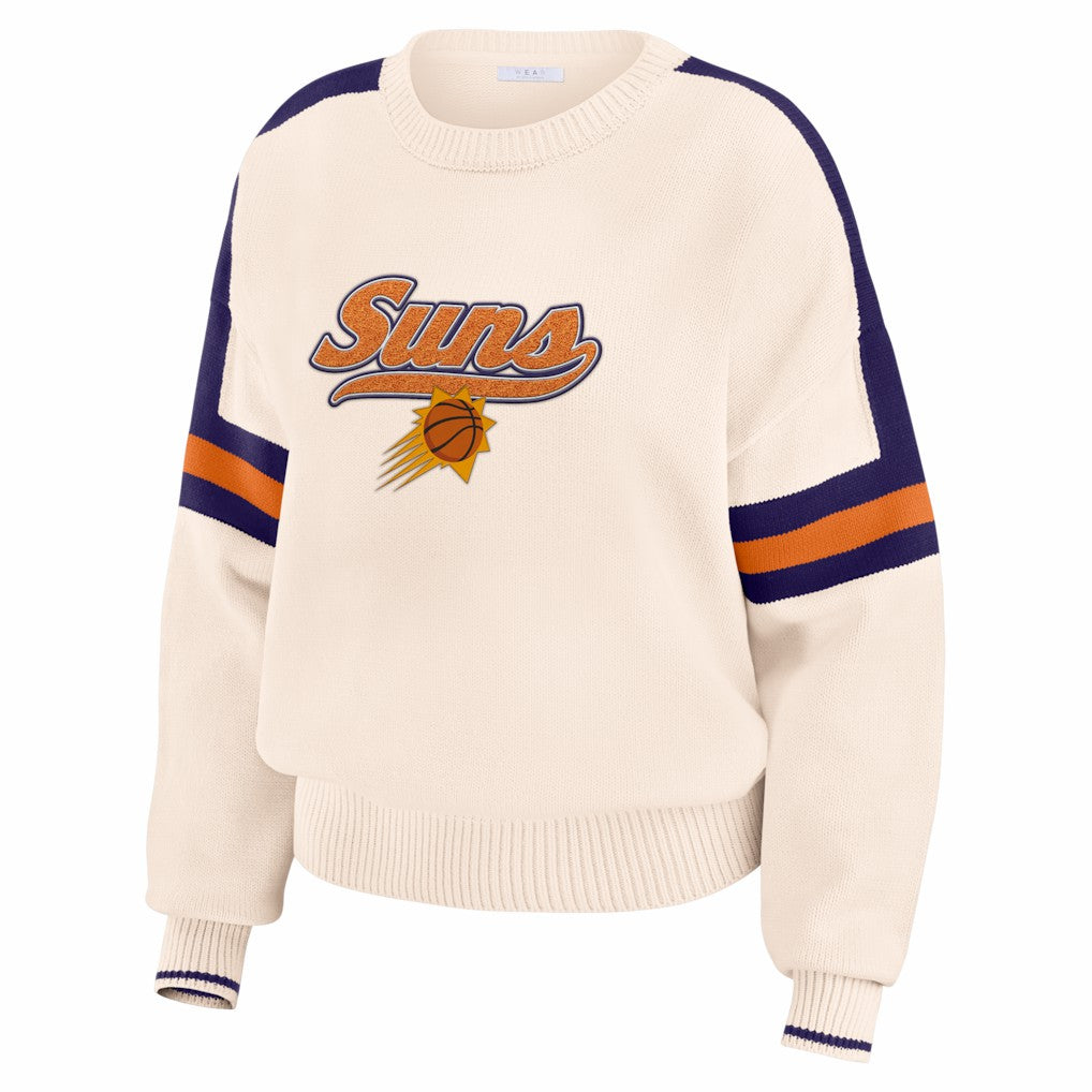 NBA - Phoenix Suns WEAR by Erin Andrews Women's Stripe Pullover Sweater - Cream