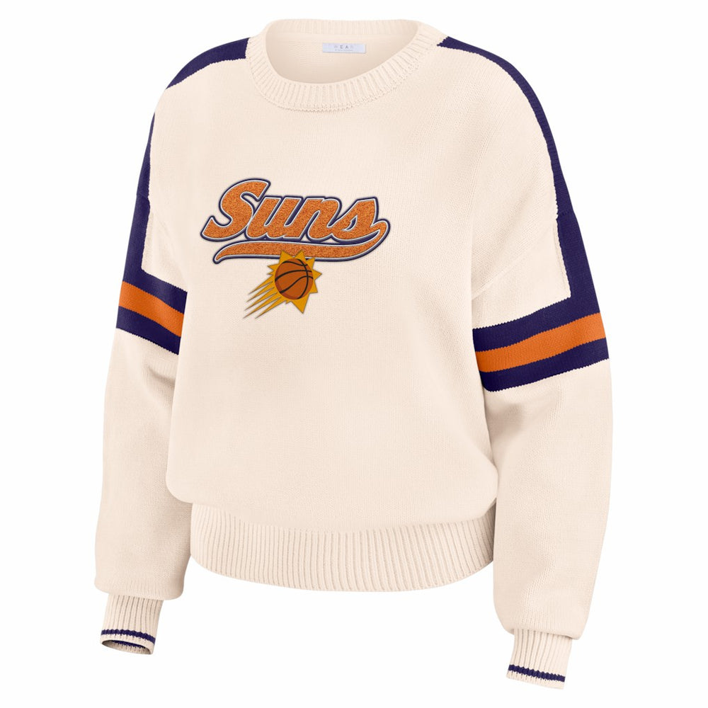 NBA - Phoenix Suns WEAR by Erin Andrews Women's Stripe Pullover Sweater - Cream