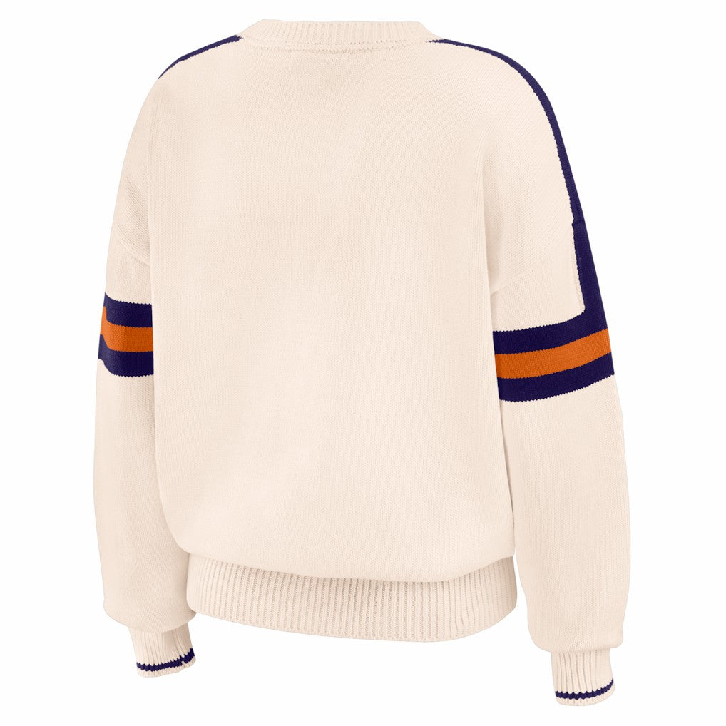 NBA - Phoenix Suns WEAR by Erin Andrews Women's Stripe Pullover Sweater - Cream