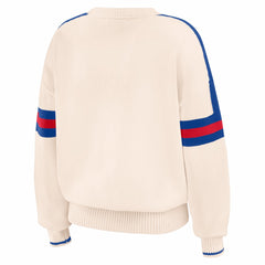 NBA - Philadelphia 76ers WEAR by Erin Andrews Women's Stripe Pullover Sweater - Cream