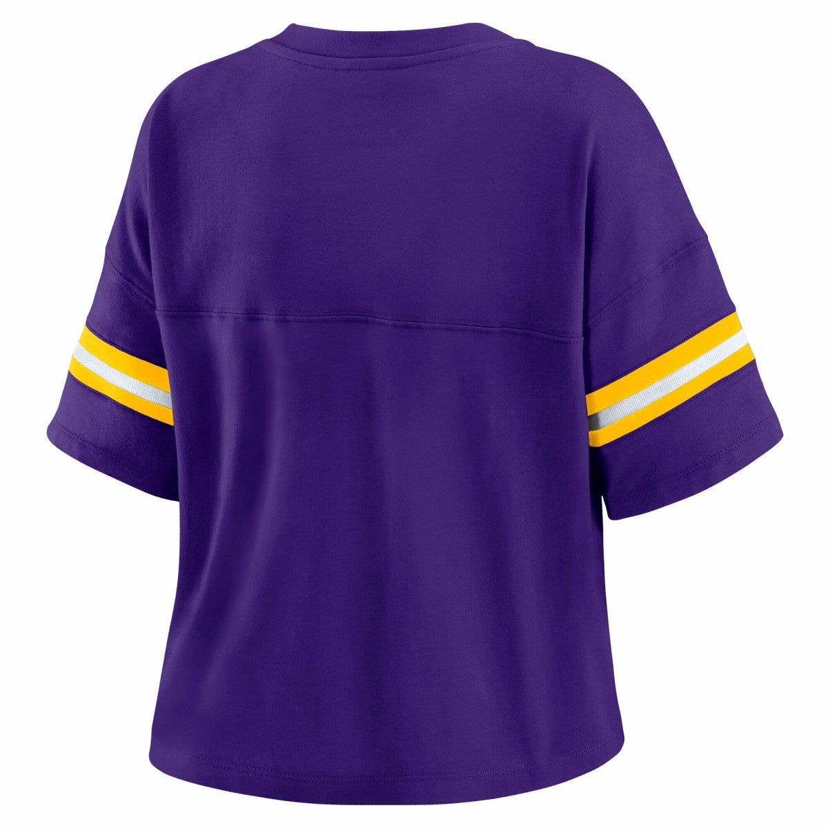 NBA - Los Angeles Lakers WEAR by Erin Andrews Women's Plus Size Color Block Boxy V-Neck T-Shirt - Purple