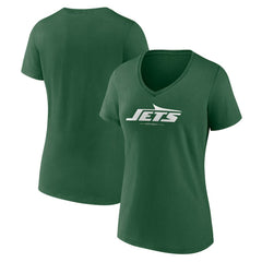New York Jets Women's Team Lock-Up V-Neck T-Shirt Green - Fanatics