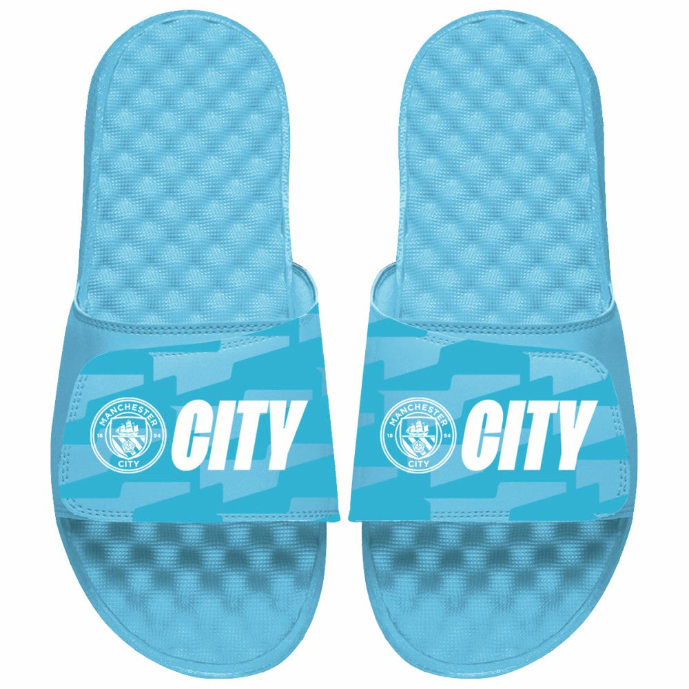 Manchester City ISlide Unisex Pattern Slide Sandals - Sky Blue