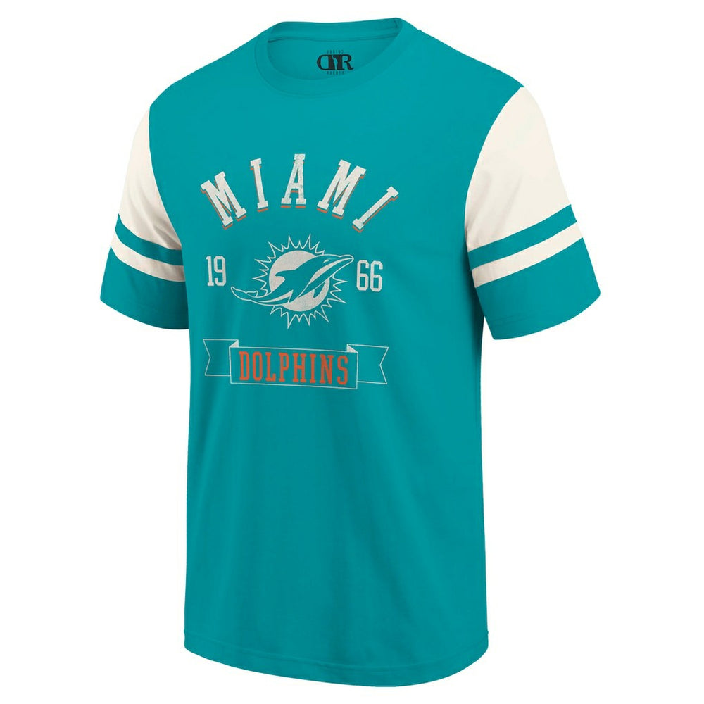 Miami Dolphins Darius Rucker Collection Football T-Shirt Aqua - Fanatics