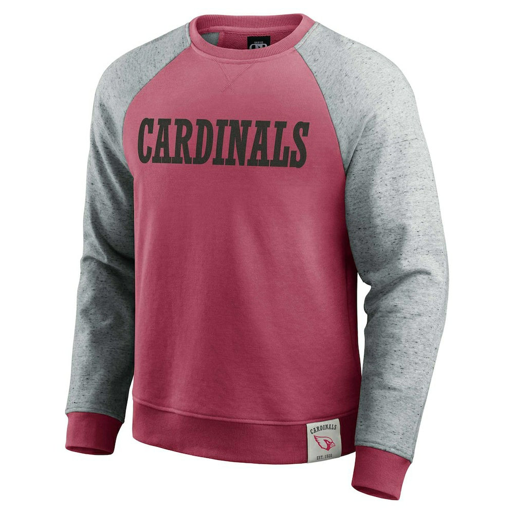 Arizona Cardinals Darius Rucker Collection Colorblock Pullover Sweatshirt Cardinal/Heather Gray - Fanatics