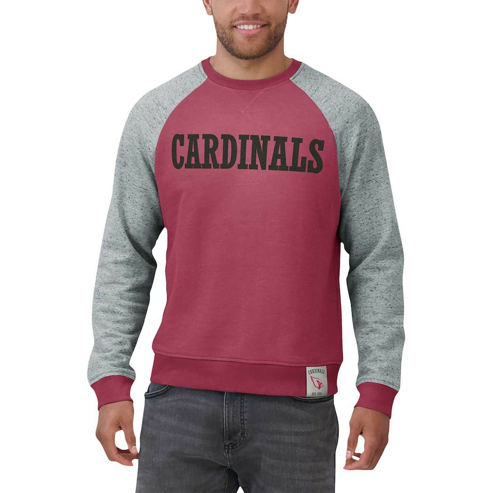 Arizona Cardinals Darius Rucker Collection Colorblock Pullover Sweatshirt Cardinal/Heather Gray - Fanatics