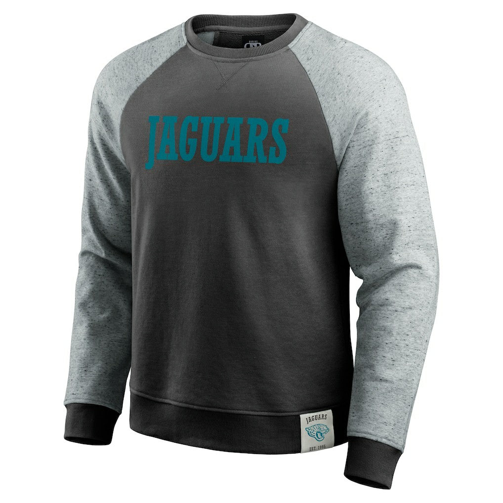 Jacksonville Jaguars Darius Rucker Collection Colorblock Pullover Sweatshirt Black/Heather Gray - Fanatics