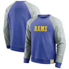 Los Angeles Rams Darius Rucker Collection Colorblock Pullover Sweatshirt Royal/Heather Gray - Fanatics