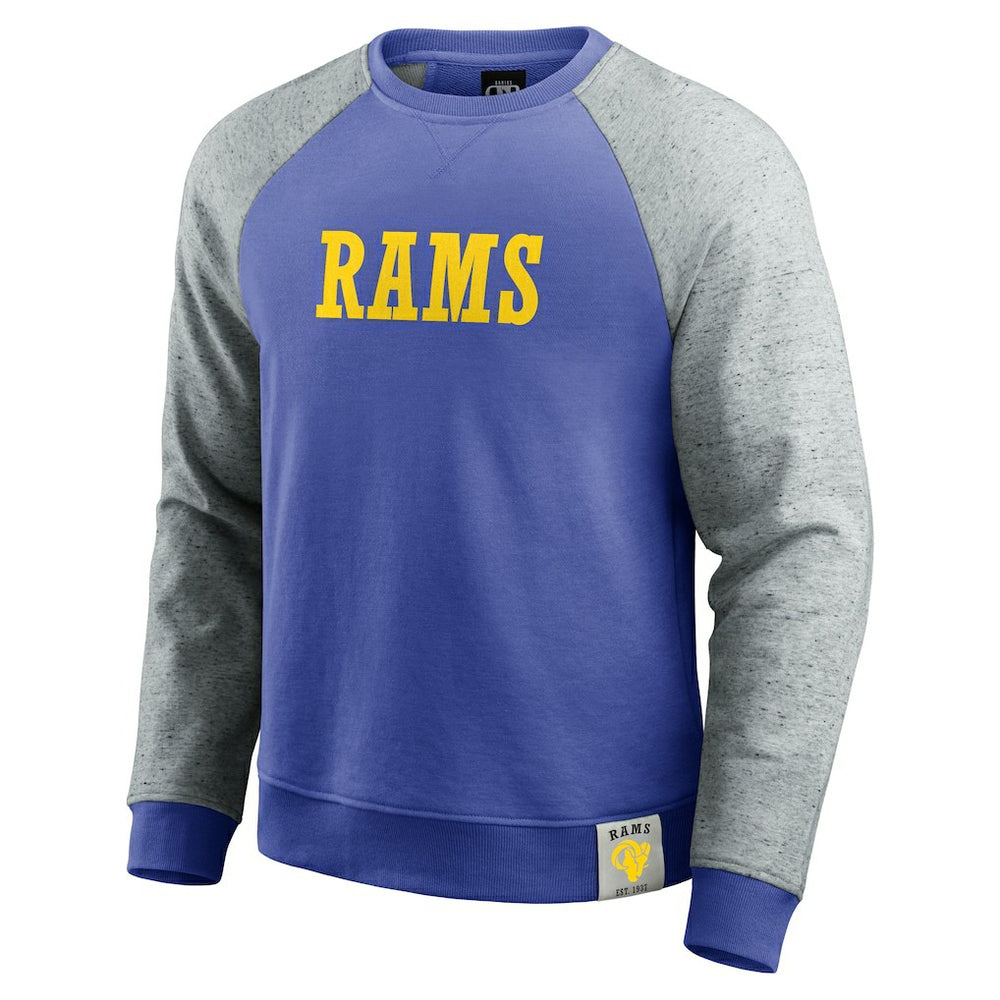 Los Angeles Rams Darius Rucker Collection Colorblock Pullover Sweatshirt Royal/Heather Gray - Fanatics