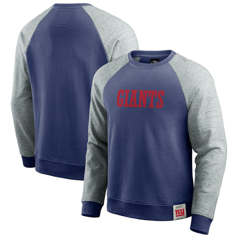 New York Giants Darius Rucker Collection Colorblock Pullover Sweatshirt Royal/Heather Gray - Fanatics