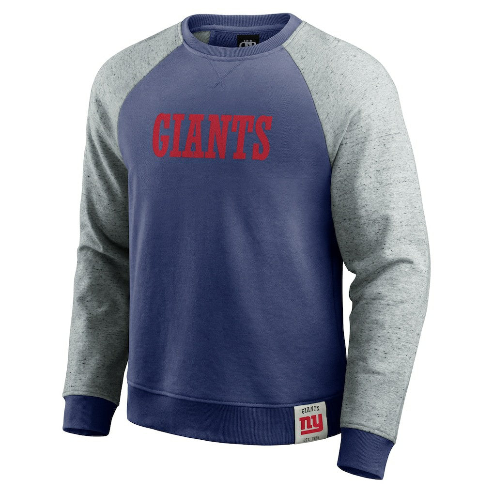 New York Giants Darius Rucker Collection Colorblock Pullover Sweatshirt Royal/Heather Gray - Fanatics