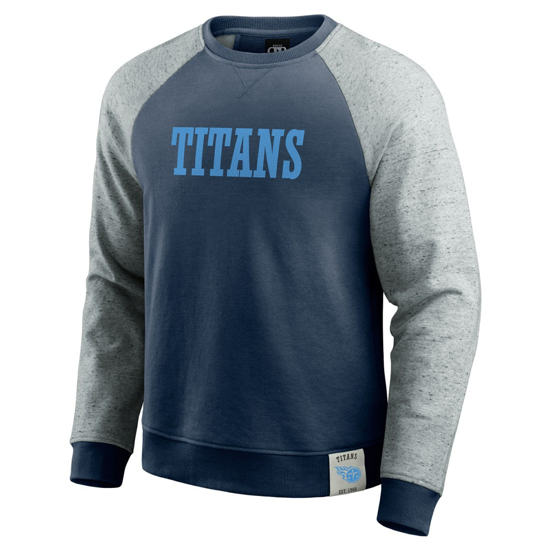 Tennessee Titans Darius Rucker Collection Colorblock Pullover Sweatshirt Navy/Heather Gray - Fanatics