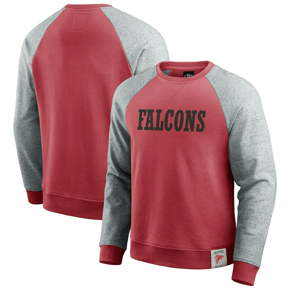 Atlanta Falcons Darius Rucker Collection Colorblock Pullover Sweatshirt Red/Heather Gray - Fanatics